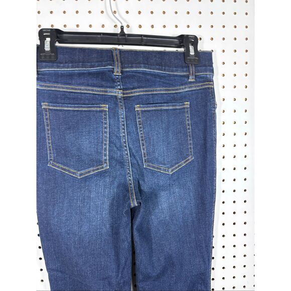 Spanx EveryWear Flare Jeans Dark Wash High Rise Long Blue Midnight Shade size S - Picture 7 of 9